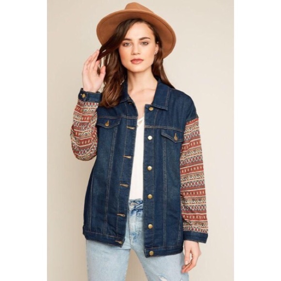 🔥HOST PIC🔥🌟TONI KNIT DENIM JACKET🌟 - Picture 2 of 8